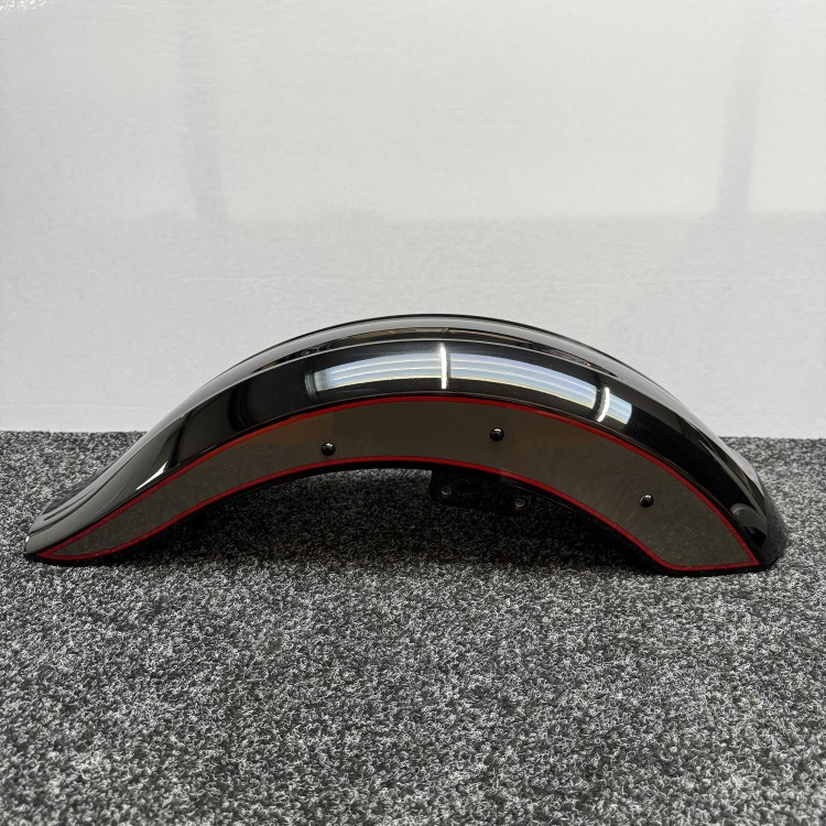 Indian Scout front fender / mudguard in gloss black and grey with red pinstripe